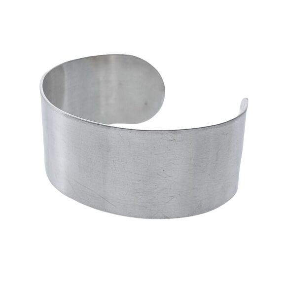 Vintage Sterling Silver 925 2.5cm Wide Cuff Bracelet 7" - Picture 4 of 7